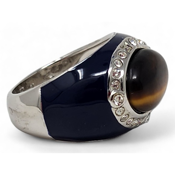 Lia Sophia Kiam Collection Bold Statement Ring Keynote - Tiger's Eye, Crystals - Picture 6 of 10